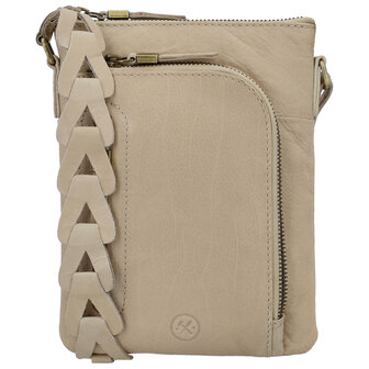 Hide &amp; Stitches Daydreamer leren schoudertas cr&egrave;me voorkant