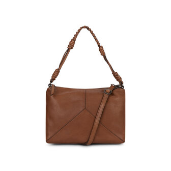 Bag2Bag leren schoudertas Hamar cognac voorkant