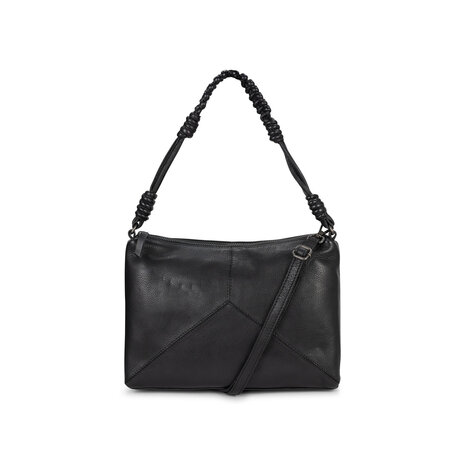 Bag2Bag leren schoudertas Hamar zwart voorkant
