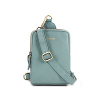 Bag2Bag Leren crossbody tasje / Telefoontasje Bodo AJ15 Blauw (Petrol)