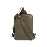 Bag2Bag Leren crossbody tasje / Telefoontasje Bodo Olive