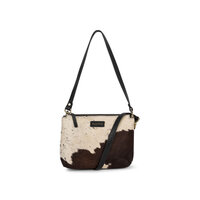 Bag2Bag Sintra crossbody tas zwart met koeienhuid